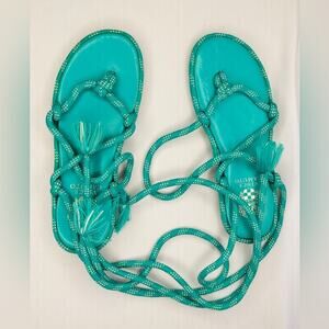Vince Camuto Teal Sandals – Flat Strappy Minimalist Style (Size 37 / 6.5)